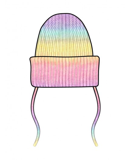 Шапка трикотажная для девочек разноцветный