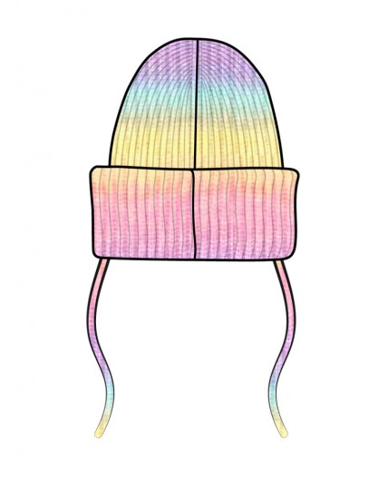 Шапка трикотажная для девочек разноцветный