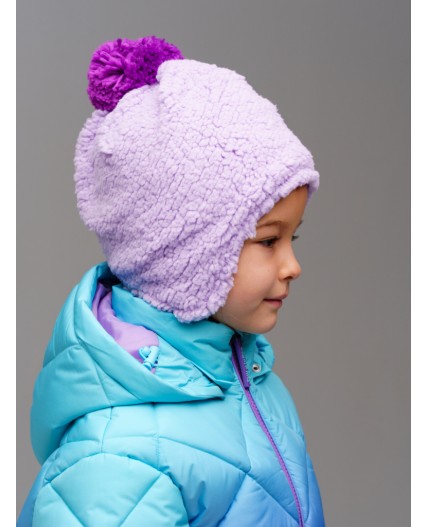 Шапка трикотажная для девочек сиреневый,лиловый