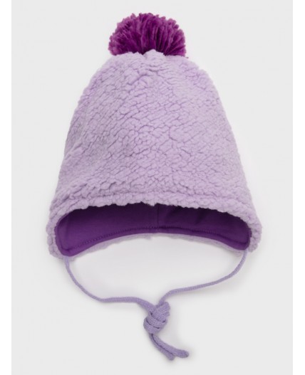 Шапка трикотажная для девочек сиреневый,лиловый