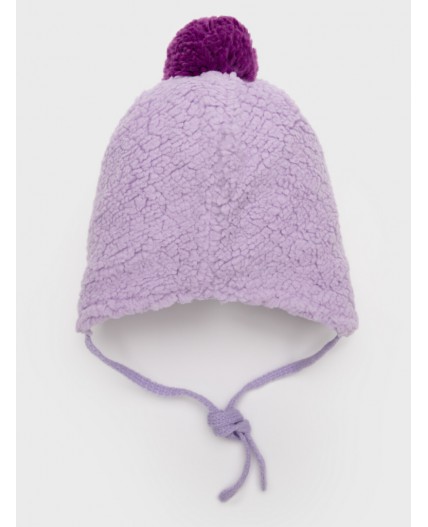 Шапка трикотажная для девочек сиреневый,лиловый
