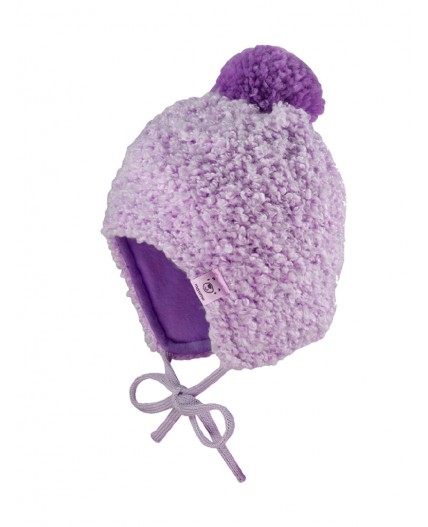 Шапка трикотажная для девочек сиреневый,лиловый