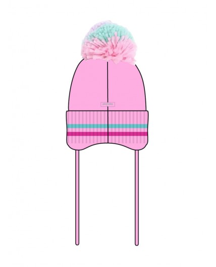 Комплект детский трикотажный для девочек: шапка, снуд розовый