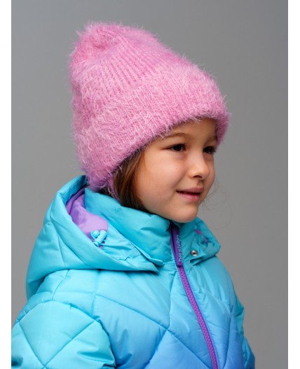 Комплект трикотажный для девочек: шапка, варежки светло-розовый
