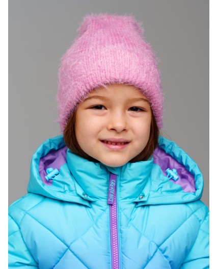 Комплект трикотажный для девочек: шапка, варежки светло-розовый