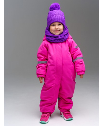 Комплект детский трикотажный для девочек: шапка, снуд лиловый