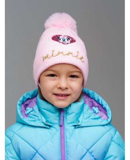 Шапка трикотажная для девочек светло-розовый
