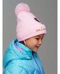 Шапка трикотажная для девочек светло-розовый