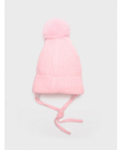 Шапка трикотажная для девочек светло-розовый