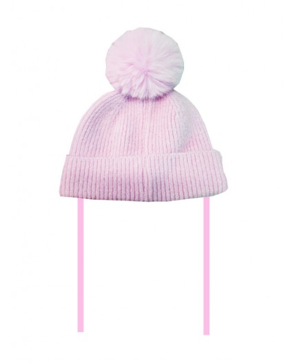 Шапка трикотажная для девочек светло-розовый