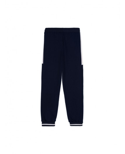 Брюки трикотажные для мальчиков оранжевый,тёмно-синий