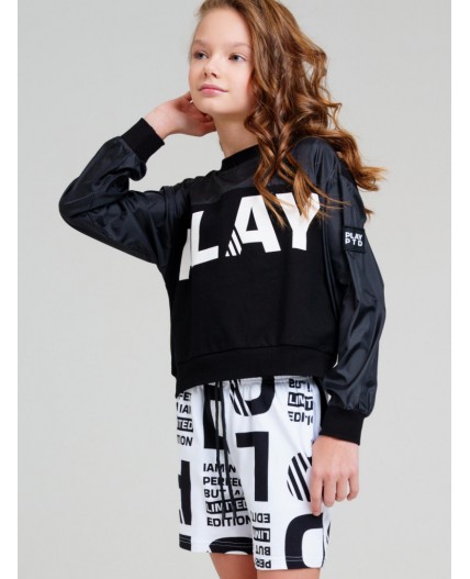 Толстовка трикотажная для девочек черный