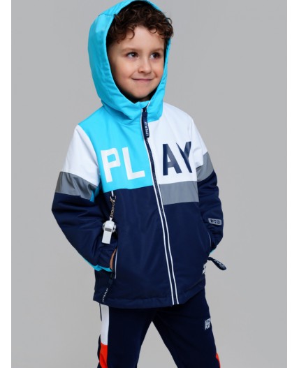 Куртка текстильная с полиуретановым покрытием для мальчиков (ветровка) разноцветный