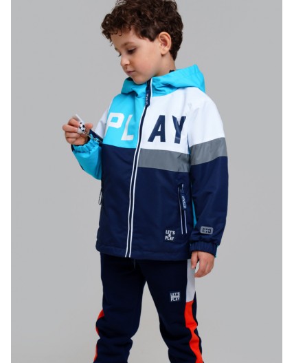 Куртка текстильная с полиуретановым покрытием для мальчиков (ветровка) разноцветный