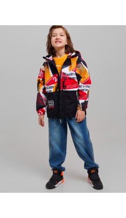 Куртка текстильная с полиуретановым покрытием для мальчиков (ветровка) разноцветный