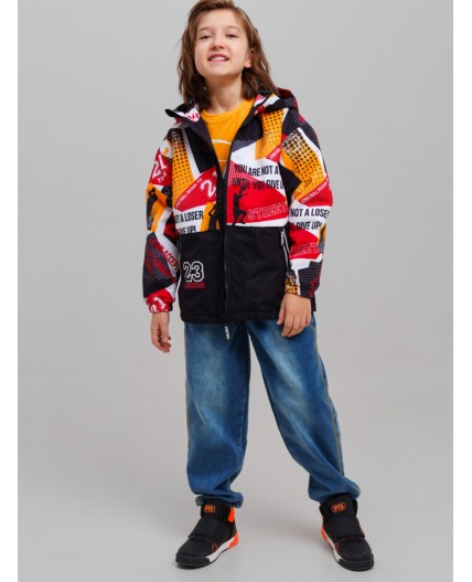 Куртка текстильная с полиуретановым покрытием для мальчиков (ветровка) разноцветный