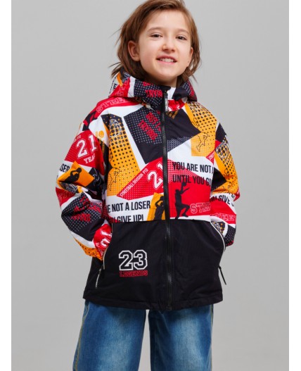 Куртка текстильная с полиуретановым покрытием для мальчиков (ветровка) разноцветный
