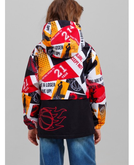 Куртка текстильная с полиуретановым покрытием для мальчиков (ветровка) разноцветный