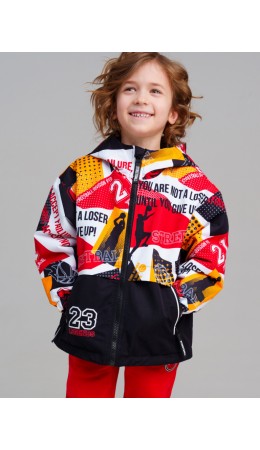 Куртка текстильная с полиуретановым покрытием для мальчиков (ветровка) разноцветный