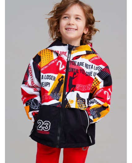 Куртка текстильная с полиуретановым покрытием для мальчиков (ветровка) разноцветный