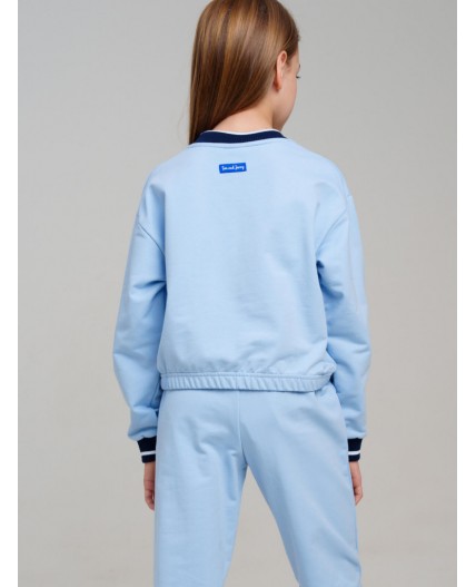 Толстовка трикотажная для девочек голубой