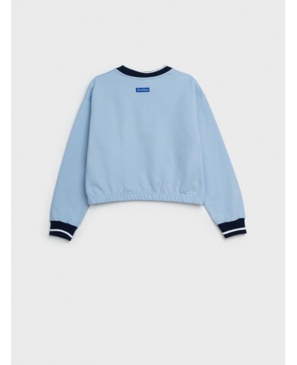 Толстовка трикотажная для девочек голубой