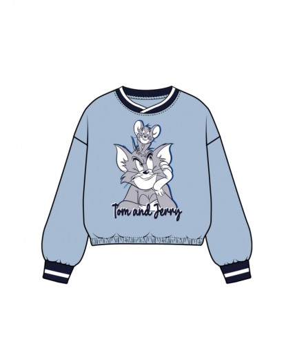 Толстовка трикотажная для девочек голубой