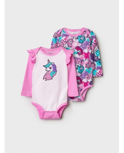 Боди детское трикотажное для девочек, 2 шт в комплекте разноцветный