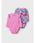 Боди детское трикотажное для девочек, 2 шт в комплекте разноцветный