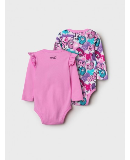 Боди детское трикотажное для девочек, 2 шт в комплекте разноцветный
