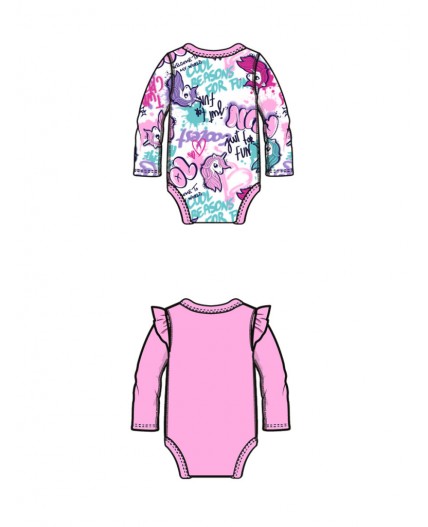 Боди детское трикотажное для девочек, 2 шт в комплекте разноцветный