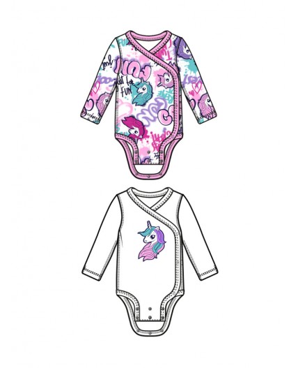 Боди детское трикотажное для девочек, 2 шт в комплекте разноцветный