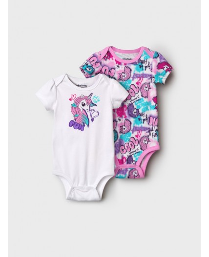 Боди детское трикотажное для девочек, 2 шт в комплекте разноцветный