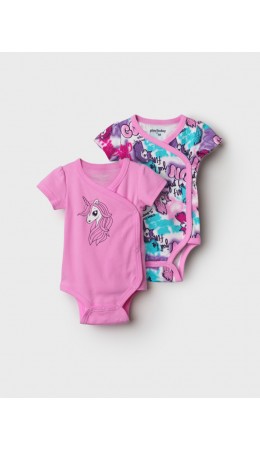 Боди детское трикотажное для девочек, 2 шт в комплекте разноцветный