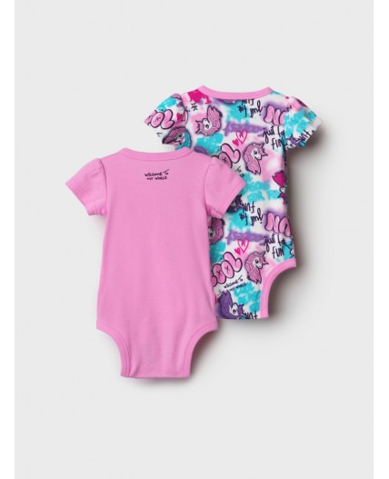 Боди детское трикотажное для девочек, 2 шт в комплекте разноцветный