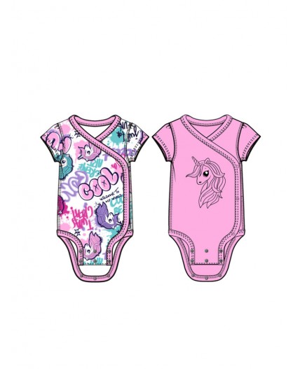 Боди детское трикотажное для девочек, 2 шт в комплекте разноцветный