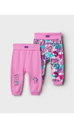 Ползунки детские трикотажные для девочек, 2 шт в комплекте разноцветный