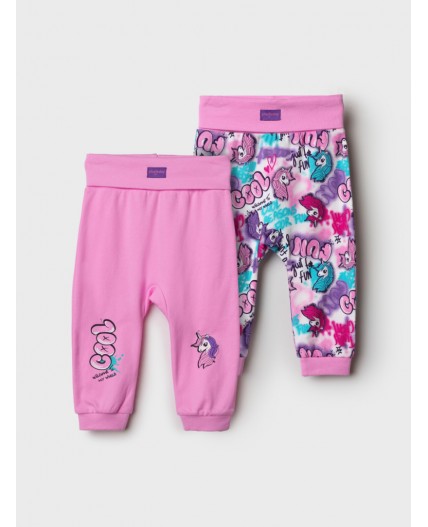 Ползунки детские трикотажные для девочек, 2 шт в комплекте разноцветный