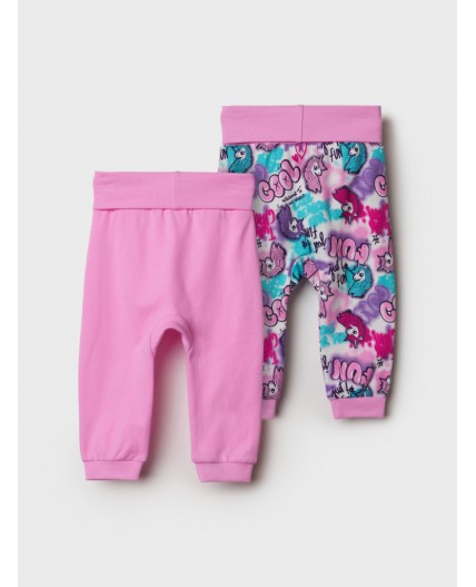 Ползунки детские трикотажные для девочек, 2 шт в комплекте разноцветный