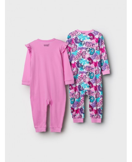 Комбинезон детский трикотажный для девочек, 2 шт в комплекте разноцветный
