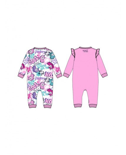 Комбинезон детский трикотажный для девочек, 2 шт в комплекте разноцветный