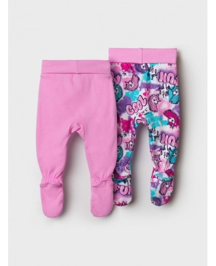 Ползунки детские трикотажные для девочек, 2 шт в комплекте разноцветный