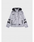 Куртка текстильная с полиуретановым покрытием для девочек (ветровка) серебряный,черный