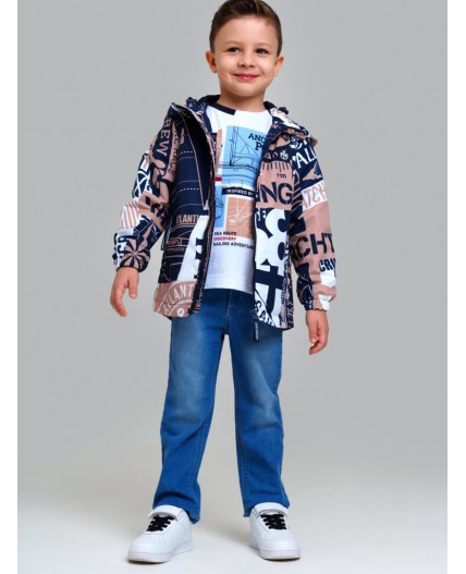 Куртка текстильная с полиуретановым покрытием для мальчиков (ветровка) разноцветный