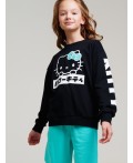 Толстовка трикотажная для девочек черный,белый