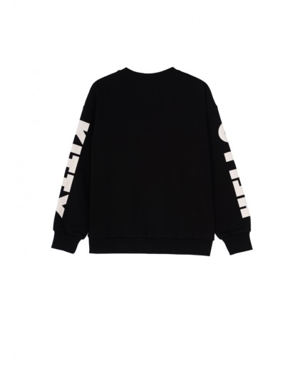 Толстовка трикотажная для девочек черный,белый