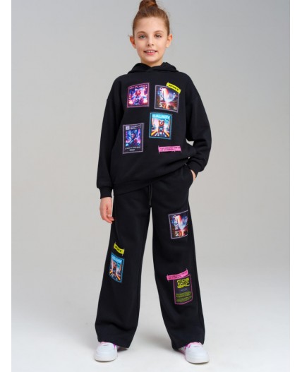 Брюки трикотажные для девочек черный