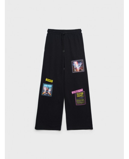 Брюки трикотажные для девочек черный