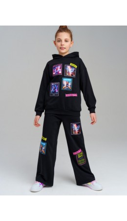 Толстовка трикотажная для девочек черный