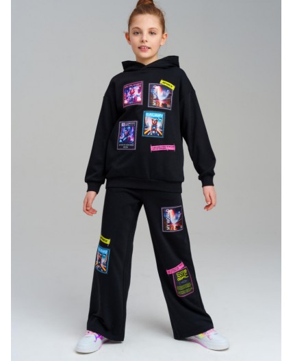 Толстовка трикотажная для девочек черный